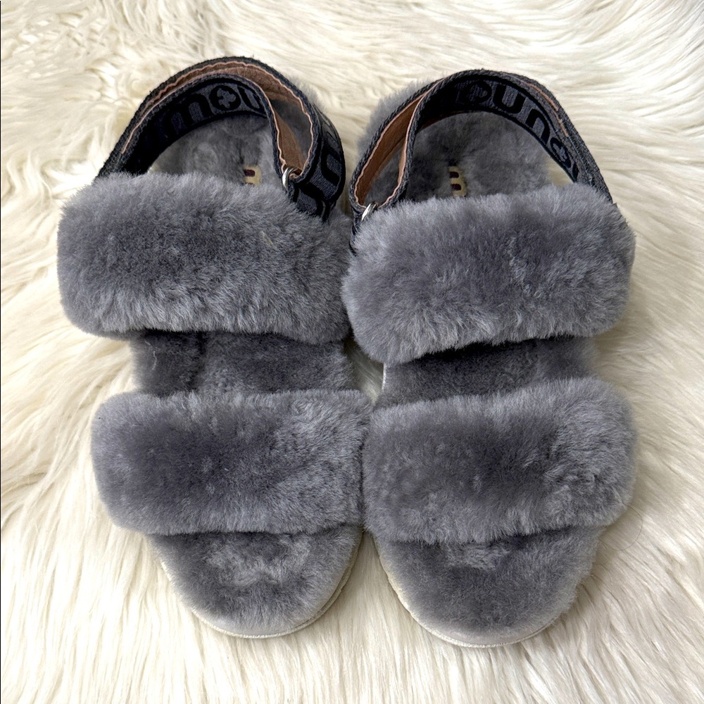MOU Lambswool Slingback Sandals - Picture 2 of 10